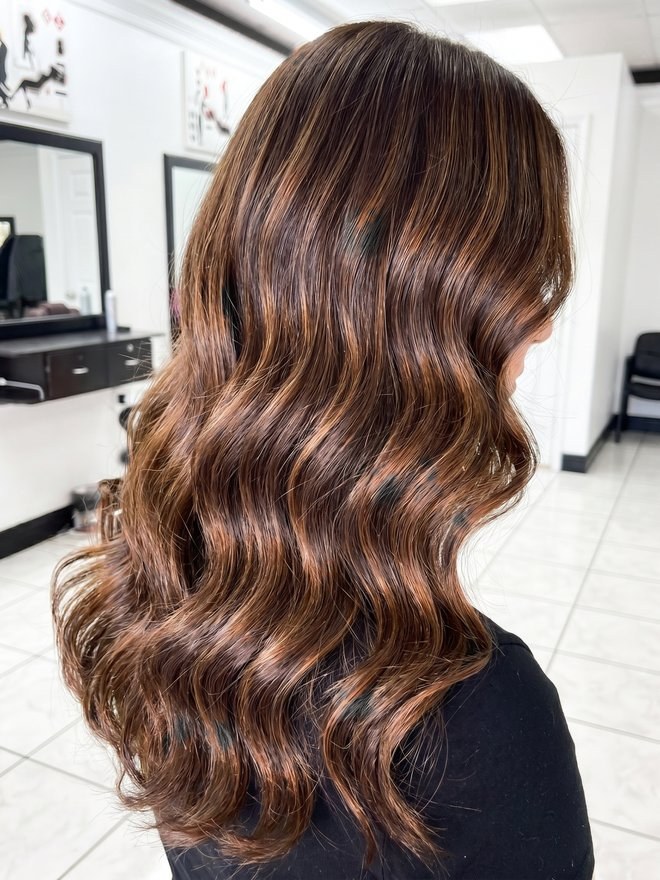 Glossy dimensional waves, Hair Creations M&M Naples