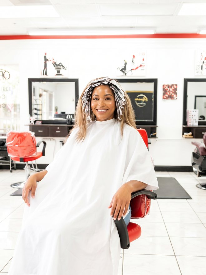 Color and glam styling at Hair Creations M&M, Naples